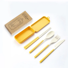 Kit posate staccabili e portatili - con custodia - 8 colori disponibili