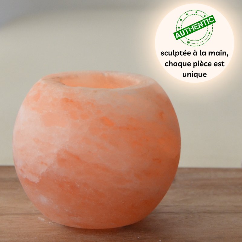 Świecznik z soli himalajskiej kryształowy kula 900g