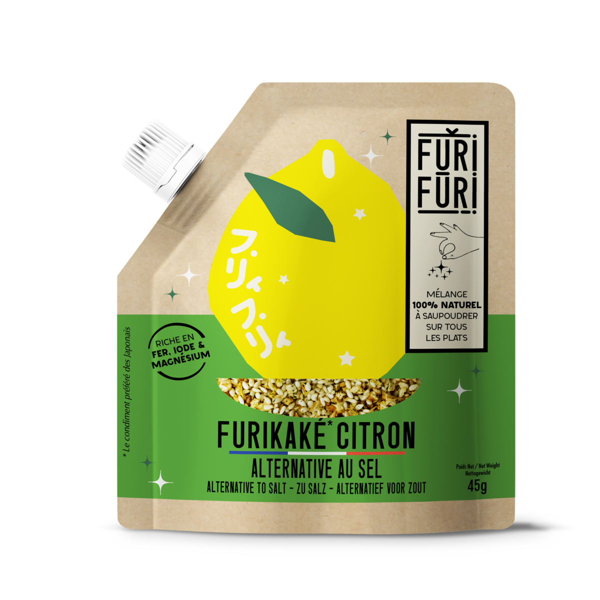 Furikake Lemon – Sesam- und Algengewürz – Salzalternative 45 g