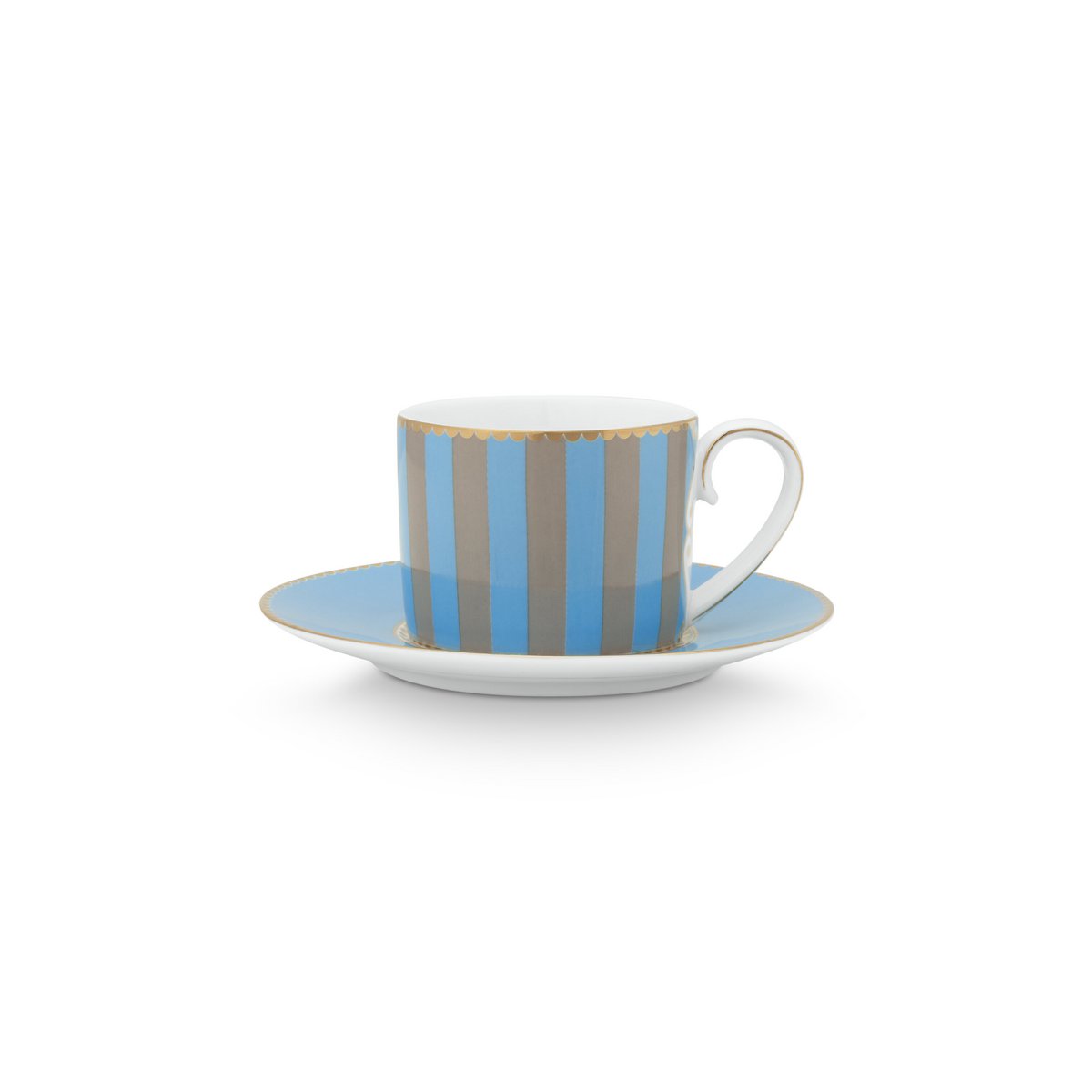 PIP - Paire tasse à café Love Birds - Bleu/Kaki - 125ml