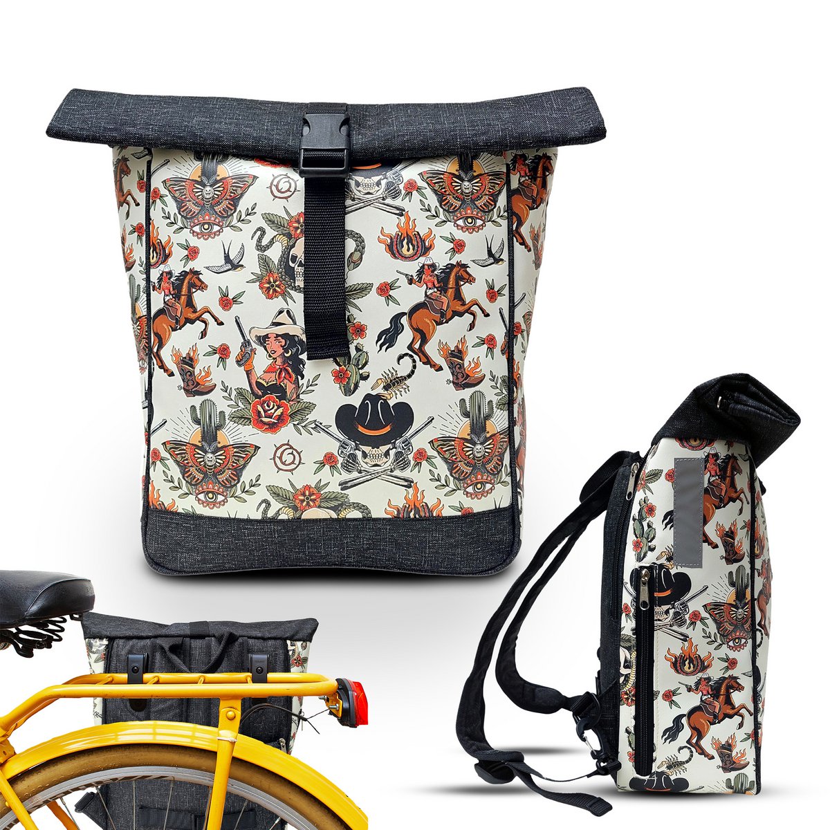 Combinaison sac à vélo / porte-bagages.