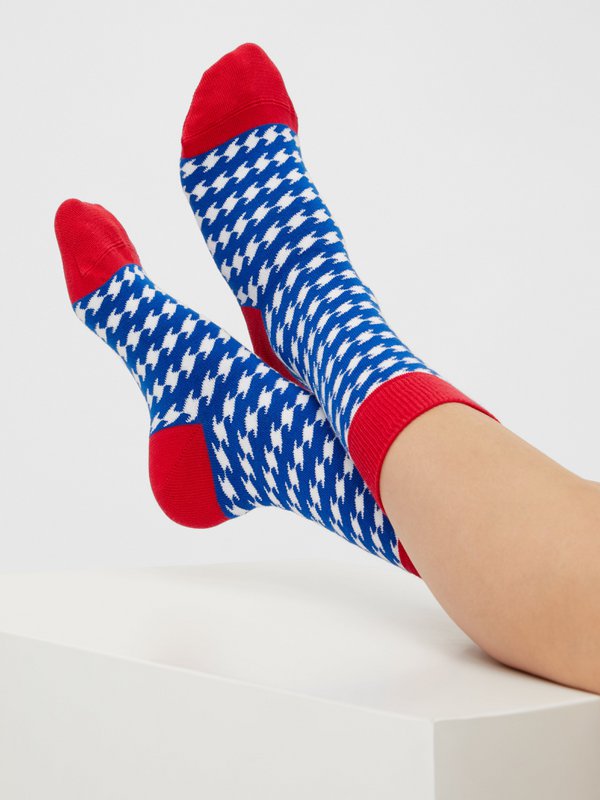 Bio Socken Hahnentritt - Bunte Socken mit Hahnentrittmuster