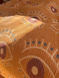 Muslin blanket - Vision - coral blue - 2.20 x 2.50 m