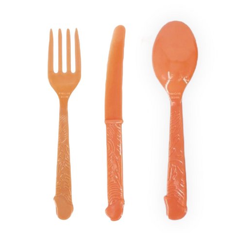 Vernetzter Vergnügen - PL045 - Penis Besteck - 6 Teile - 3 Modelle