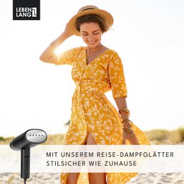 LEBENLANG Steamer Dampfglätter Reise - Kompakt Faltbar & Inkl. Reise Set I Steam Iron Dampfbürste Dampfbügeleisen für Dampfglätten Bügeln im Urlaub I Hand Reisesteamer mini handheld Travel Steamers
