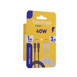 Conjunto de 2 Cables de tipo C a Type-C-Cables de carga 40W