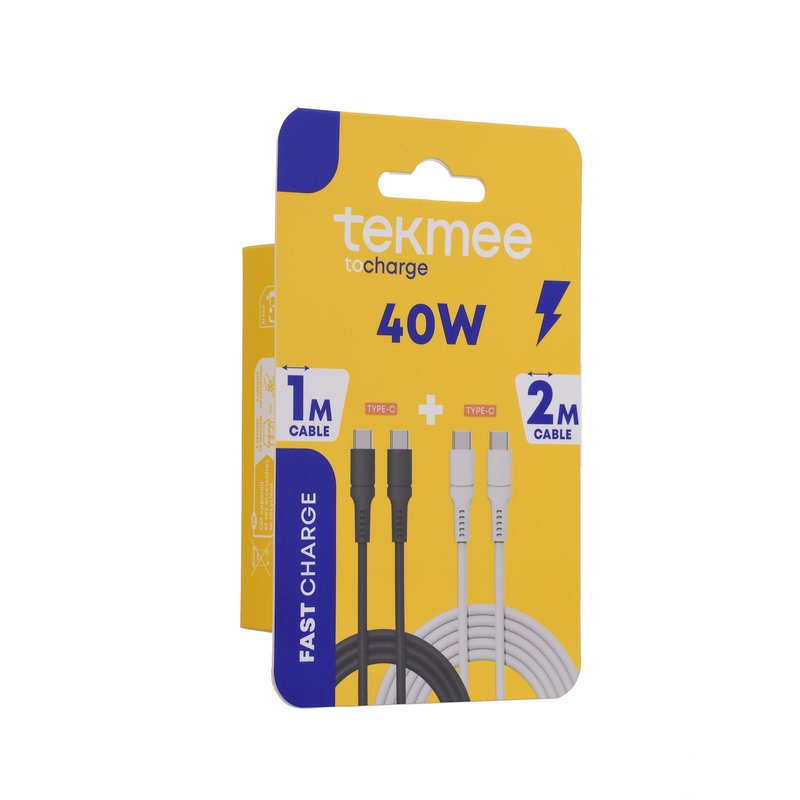 Conjunto de 2 Cables de tipo C a Type-C-Cables de carga 40W