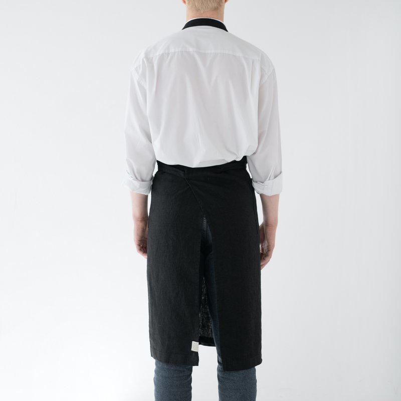 Black Linen Chef Apron