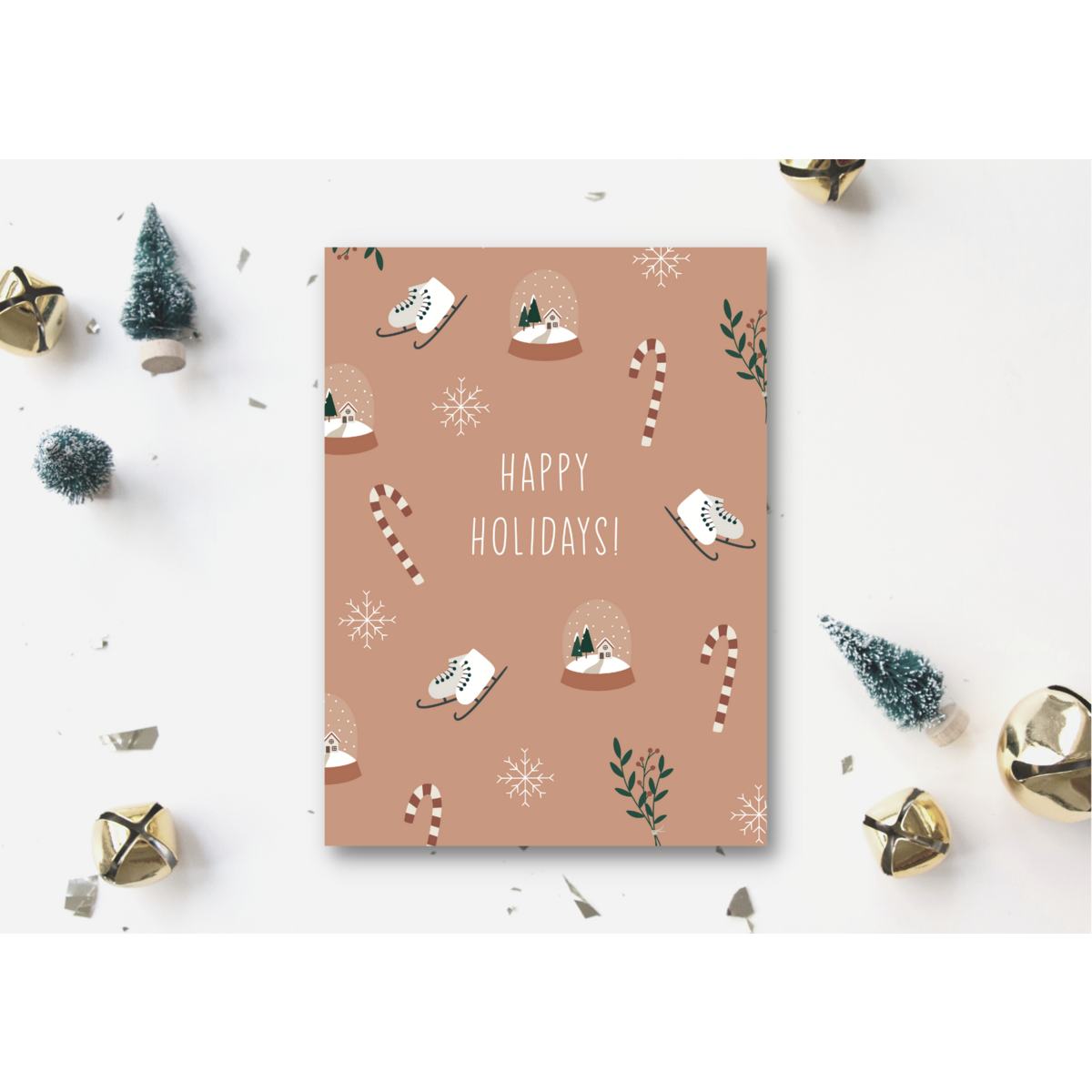 Kerstkaarten set van 5 - Happy Holidays