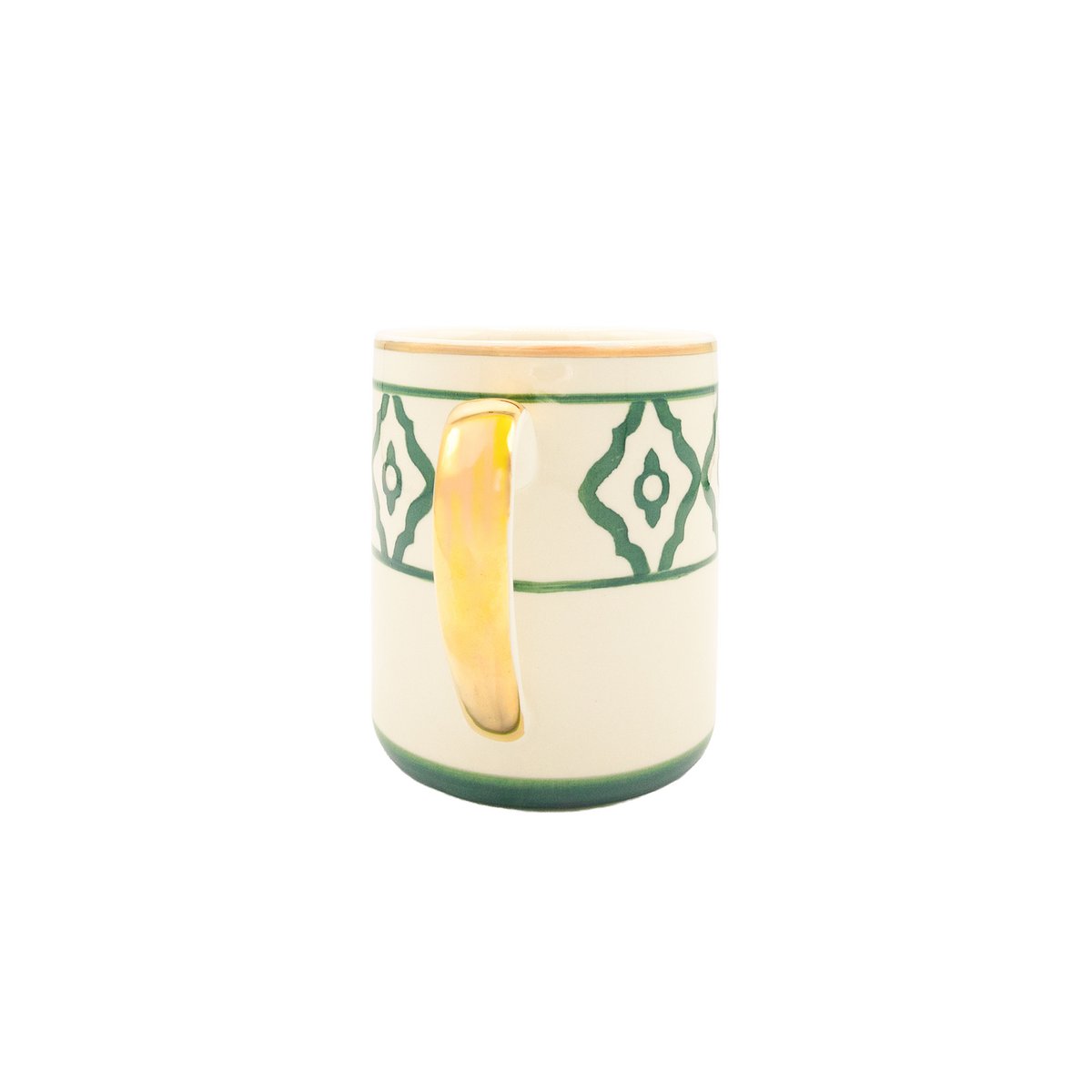 Kaffeetasse/Coffee-Mug Modell Dackel aus Keramik, handbemalt mit Dackelmotiv, Goldrand und gold belegtem Griff 250 ml. Tasseninhalt in den Farben rot, grün und blau erhältlich