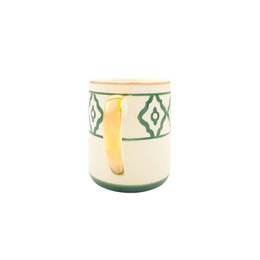 Kaffeetasse/Coffee-Mug Modell Dackel aus Keramik, handbemalt mit Dackelmotiv, Goldrand und gold belegtem Griff 250 ml. Tasseninhalt in den Farben rot, grün und blau erhältlich