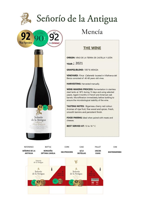 Mencía Señorío de la Antigua vin