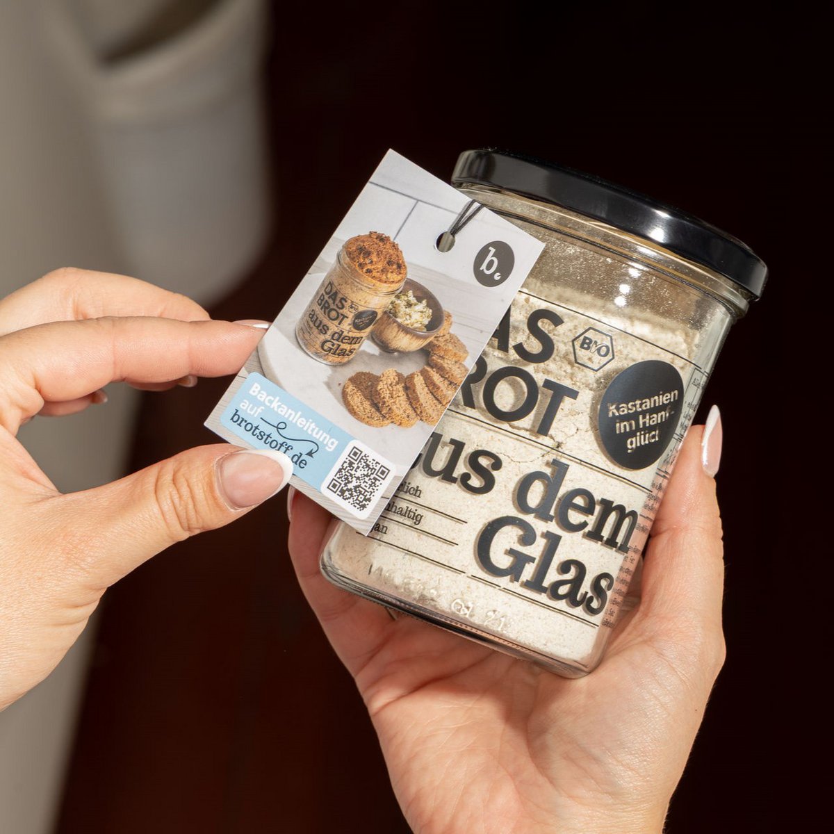Bio-bread baking mix in the glass "Chestnuts in the Hanfglück" (200 g)