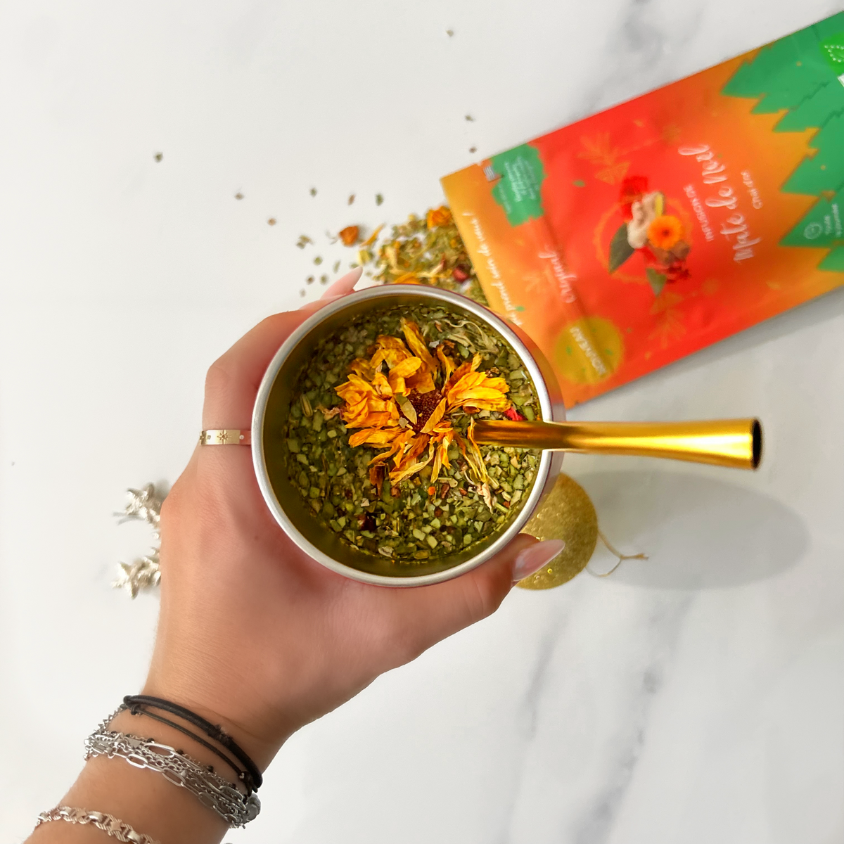 Infusión de Mate Navideño Golden Chai - Lista para vender o A GRANEL