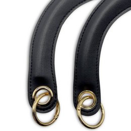 C-Modell-Taschengriff aus PU-Leder mit Feder-O-Ring-Clip