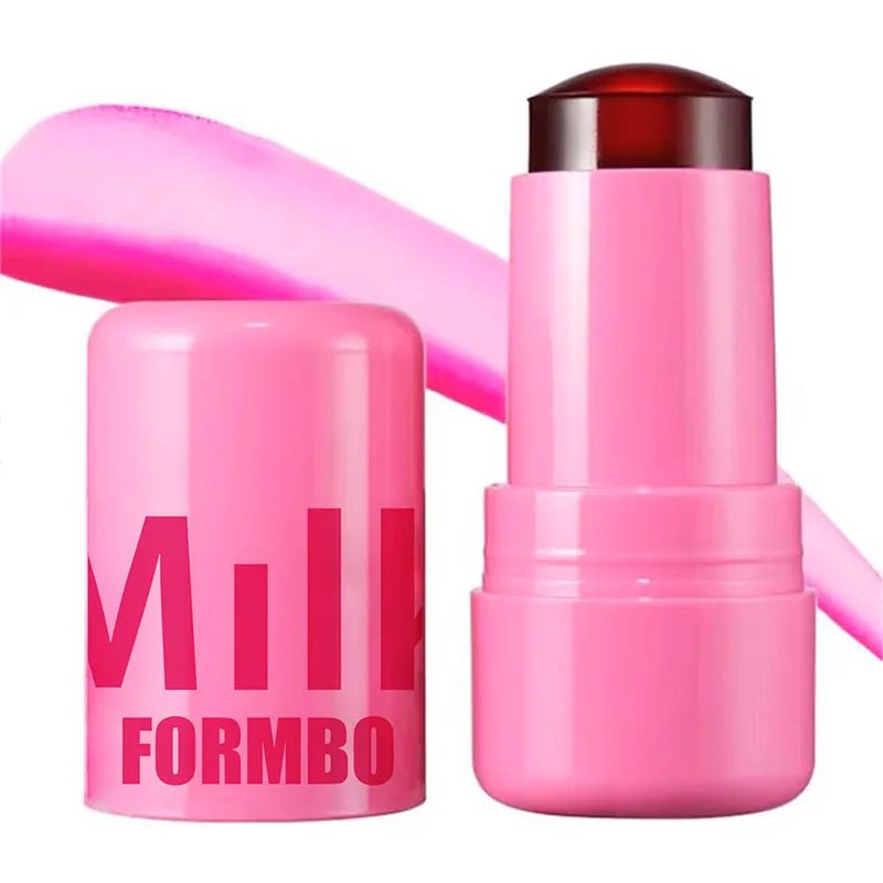 3-i-1 Milk Jelly Tint Facial Blusher Wand Fugtet Langtidsholdbar mat Rouge Cheek Contour Læbestift Sticker Skønhed Makeup
