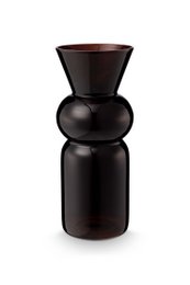 Vase Cilinder Glass Brown 13x32cm