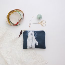Boris the Polar Bear | Zipper Pouch | Storage Bag | Coin Purse