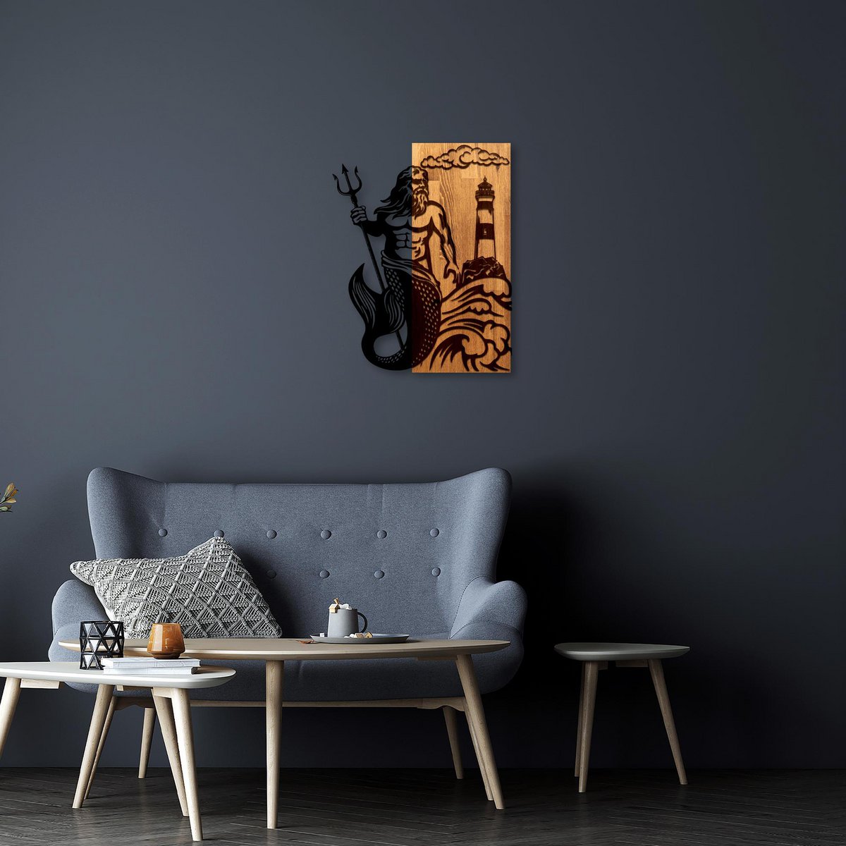 MA-467 Painting da parete in metallo in legno