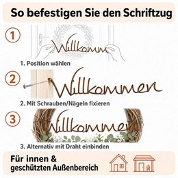 Patina lettering Welcome for door wreath or wall decoration