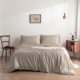 Beige bamboo duvet cover Premium - 400TC Tanboocel - 100% bamboo - Soft Taupe