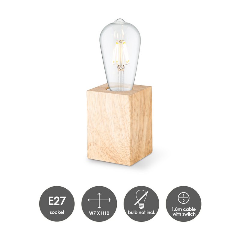 Home Sweet Home Rural table lamp Eliaz Square - 7/7/10cm