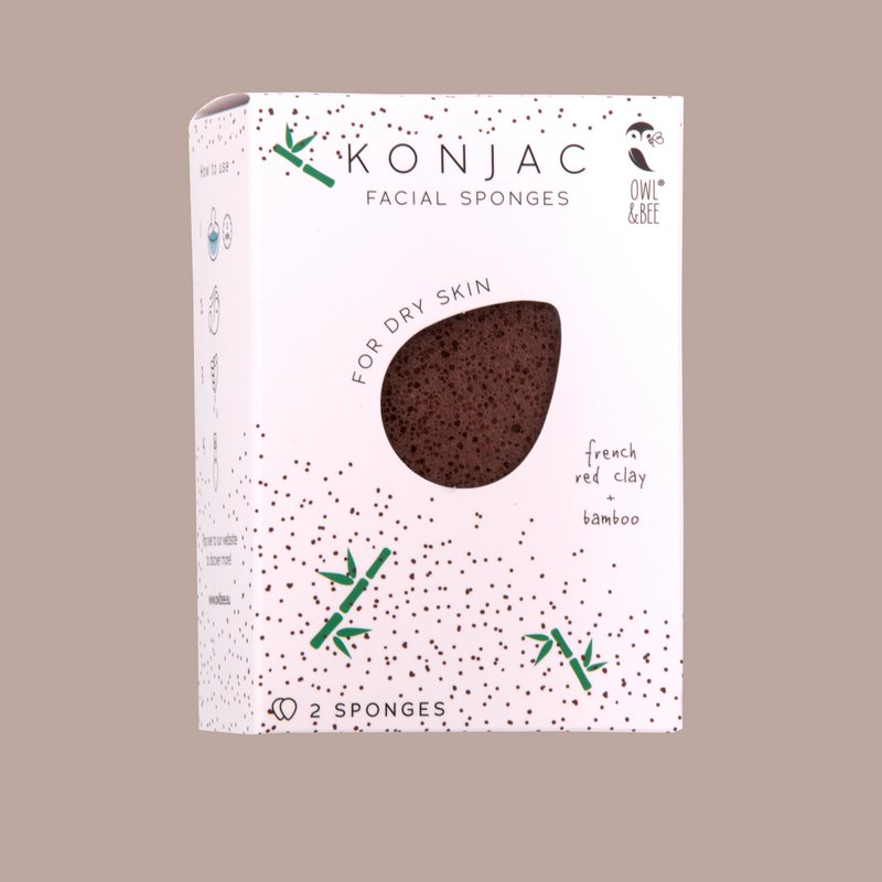 Owl & Bee Konjac ansigtsvampe til tør hud (2 pakke) - Vegansk