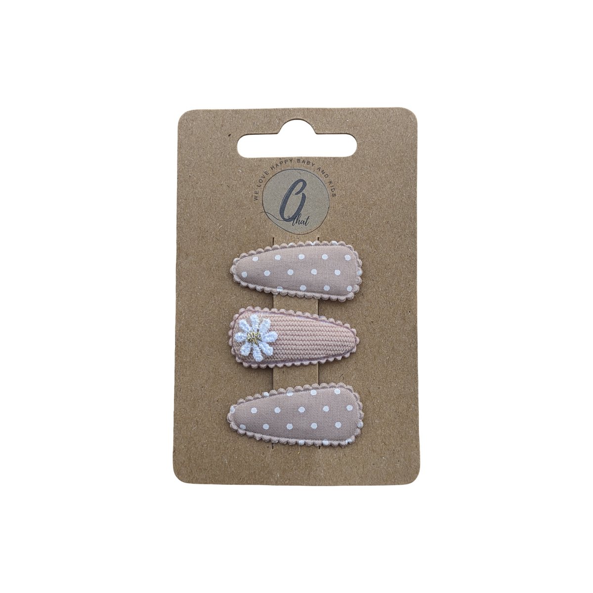 Baby hair clips nude (3 pcs per card) OK3771