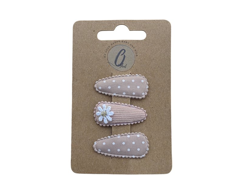 Baby hair clips nude (3 pcs per card) OK3771