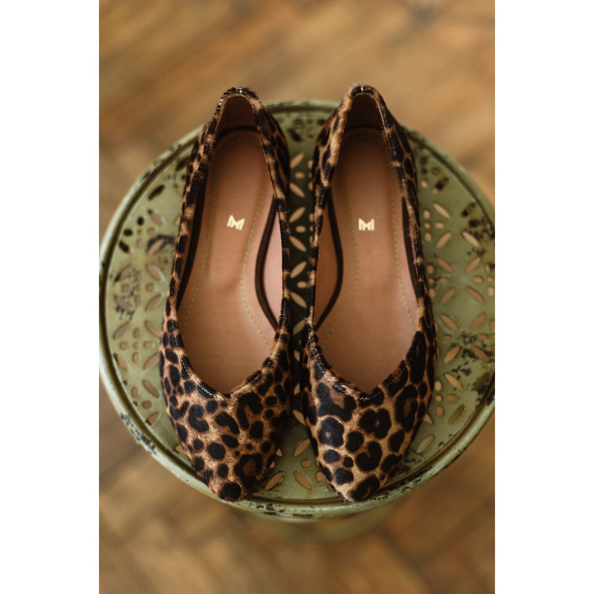 Leren klassieke ballerina's - Audrey - Luipaard 34-42