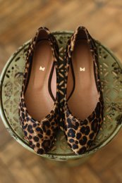 Klassiske ballerinaer i læder - Audrey - Leopard 34-42