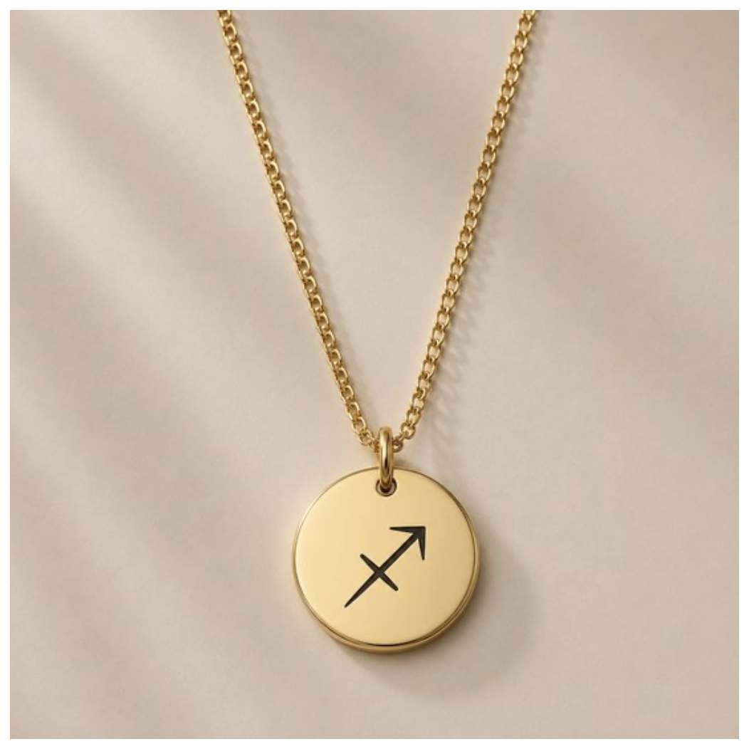 Zodiac Sign Necklace Gold Sagittarius / Sagittarius