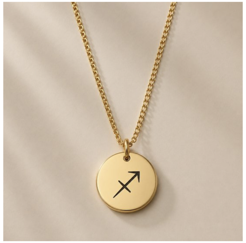 Zodiac Sign Necklace Gold Sagittarius / Sagittarius