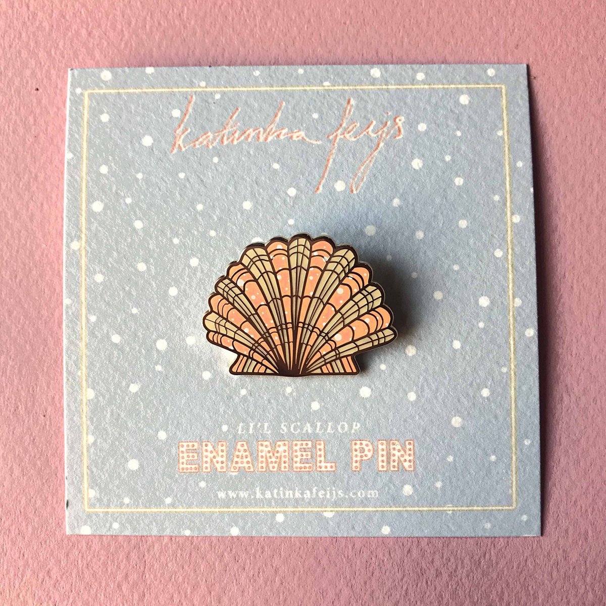 Scallop Enamel Pin, smalto duro, conchiglia di mare