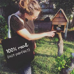 Totebags Big Bag Model "100% Real. Not Perfect"
