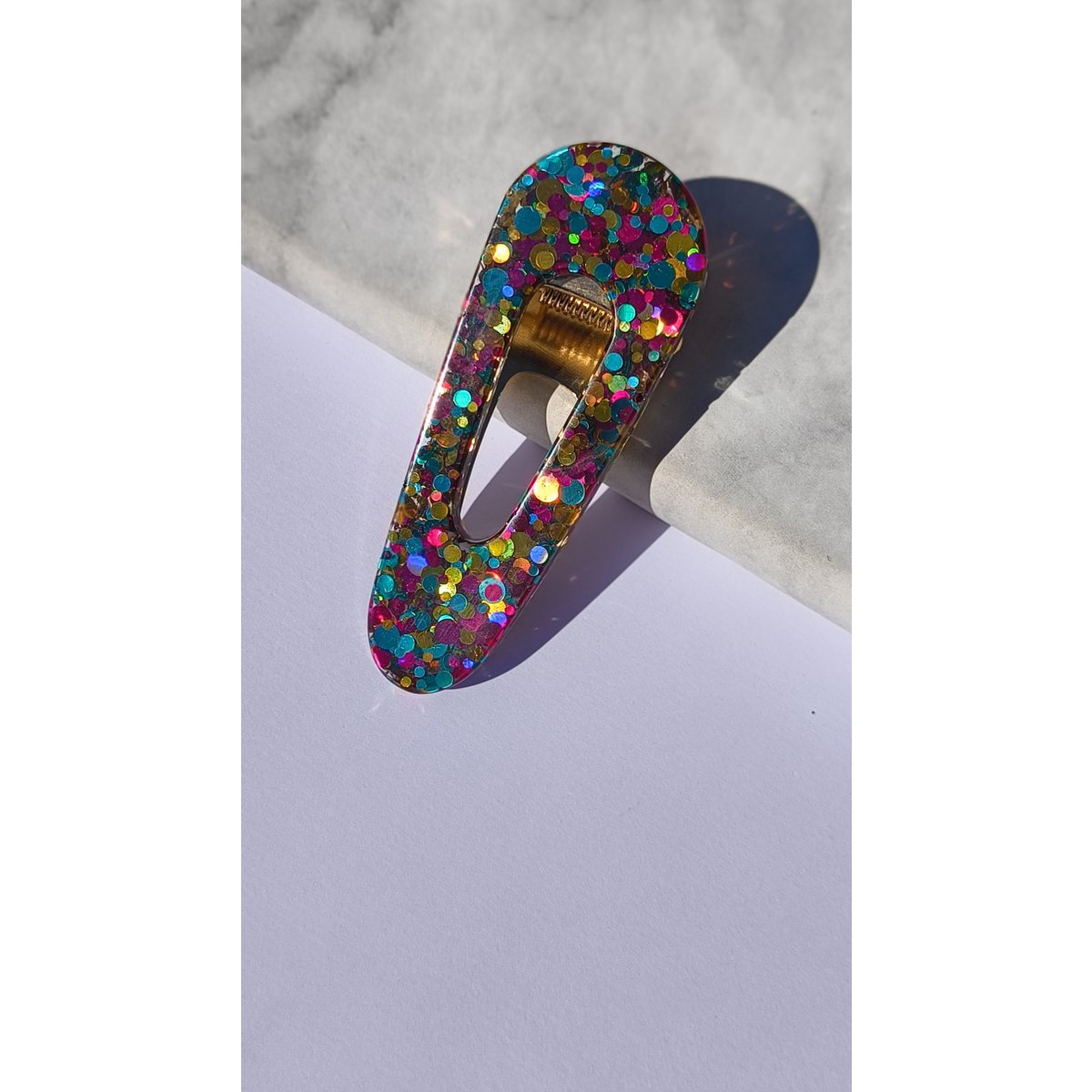 ⋒ pacchetto di clip per capelli in resina - Circo glitter (8 articoli) ⋒
