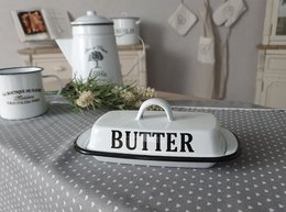 Emaljeret smørfad