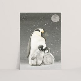Pinguini da cartolina scuri