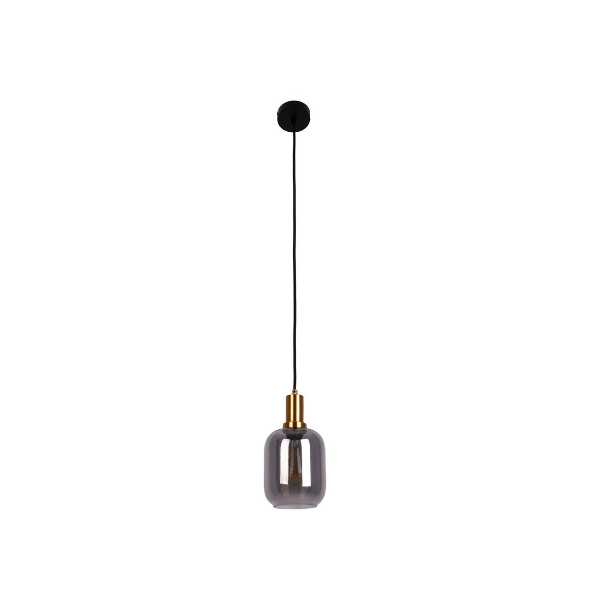 1-pendant lampa „fumo”, lampa wisiorka wykonana z metalu i szkła w kolorze czarnym, z gniazdem E14, do jadalni, salonu, korytarza lub biura, lampa wisząca 150 x 20 cm