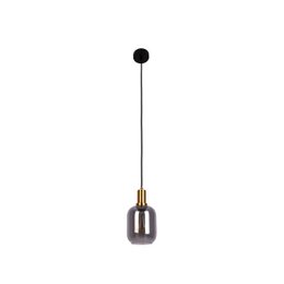 1-pendant lampa „fumo”, lampa wisiorka wykonana z metalu i szkła w kolorze czarnym, z gniazdem E14, do jadalni, salonu, korytarza lub biura, lampa wisząca 150 x 20 cm