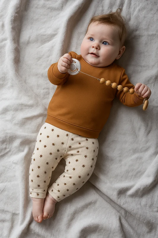 Pantaloni per bambini fioriscono naturale