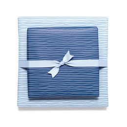 Carta da avvolgimento blu con motivo ad onde - carta da avvolgimento marittima per battesimo, comunione e conferma, acqua di avvolgimento dell'acqua