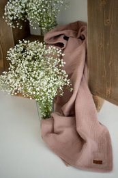 Funda de muselina doble LUICA - 100% algodón - rosa sucio