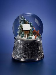 Christmas Musical Snow Globe "Christmas Snowstorm", baggrundsbelysning, automatisk elektrisk snestorm, glas