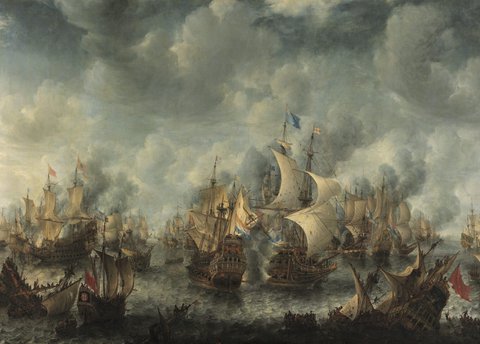 Poster Jan Abrahamsz van Beerstraten - Slag bij Ter Heijde