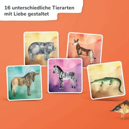 "SAFARI" - Extra großes Memo Spiel - Deutsch und Französisch - Tiere Afrikas - Sehr hochwertig