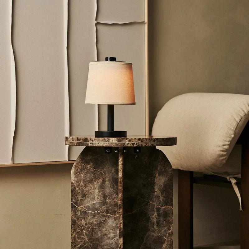 Rover zwarte houten oplaadbare lamp