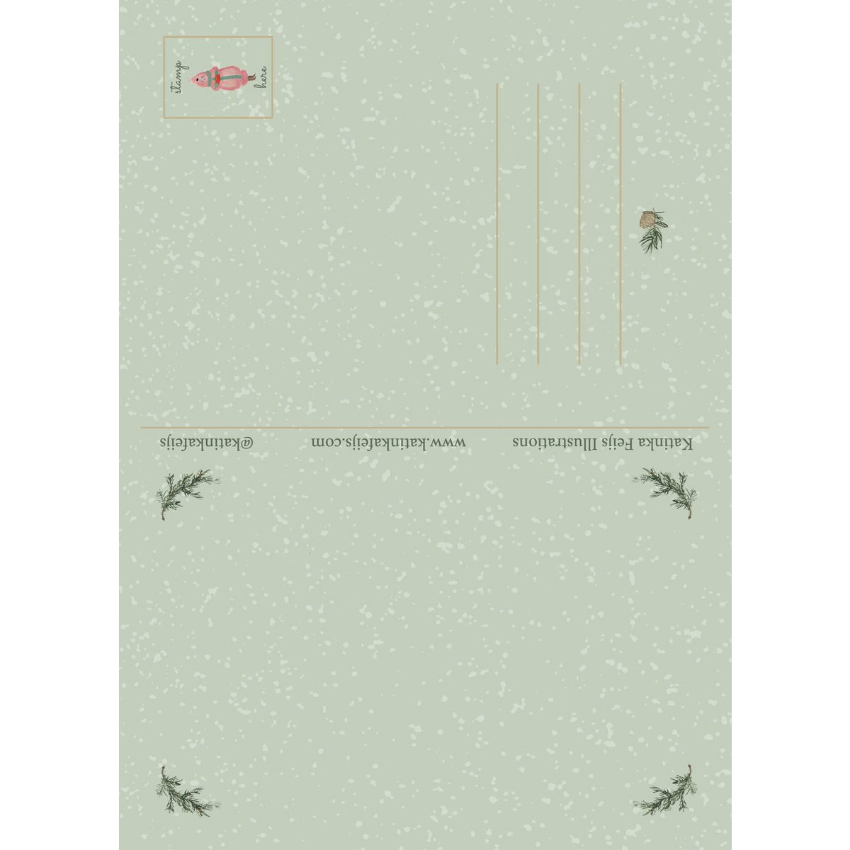Tarjeta postal con adorno de árbol (ecológica)