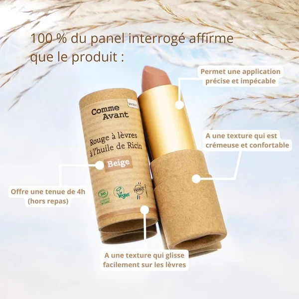 Organic lipstick with castor oil