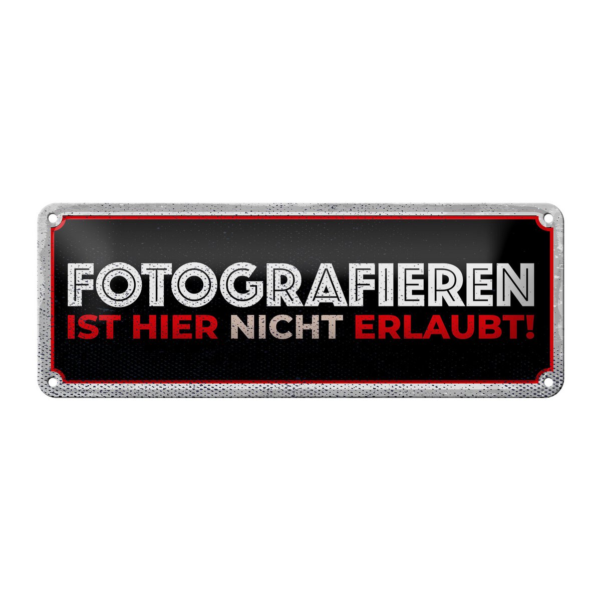 Targa in metallo nota 27x10 cm. Qui non è consentita la fotografia. Targa decorativa